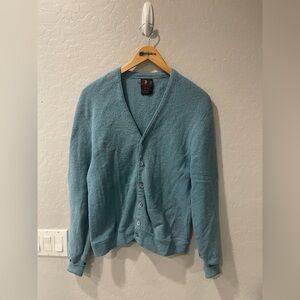 Vintage Arnold Palmer‎ Seafoam Washed Golf Cardigan Large